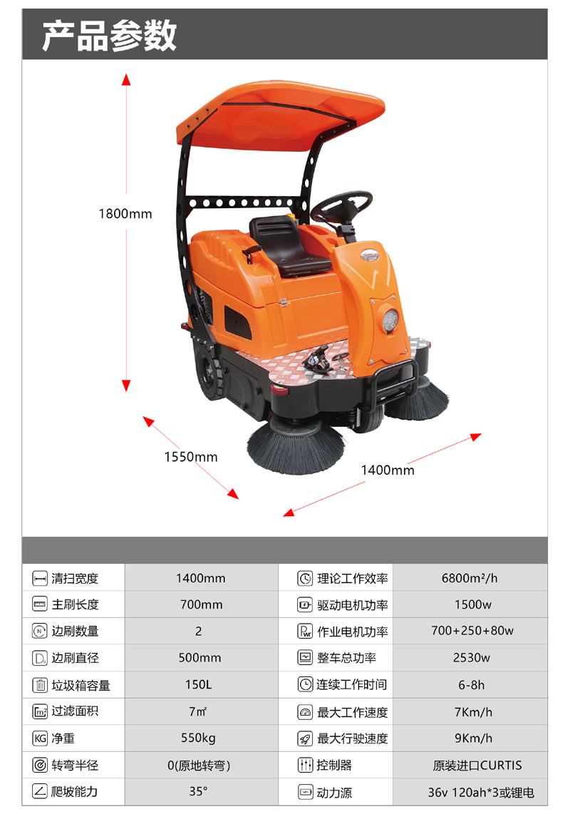 奧科奇V2駕駛式電動(dòng)掃地車(chē)